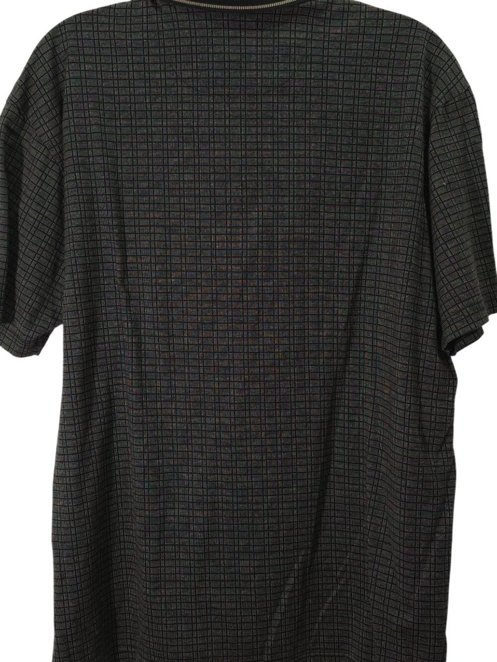 David Taylor Black Grid Polo Shirt Short Sleeve Lightweight Men's L - Picture 3 of 5